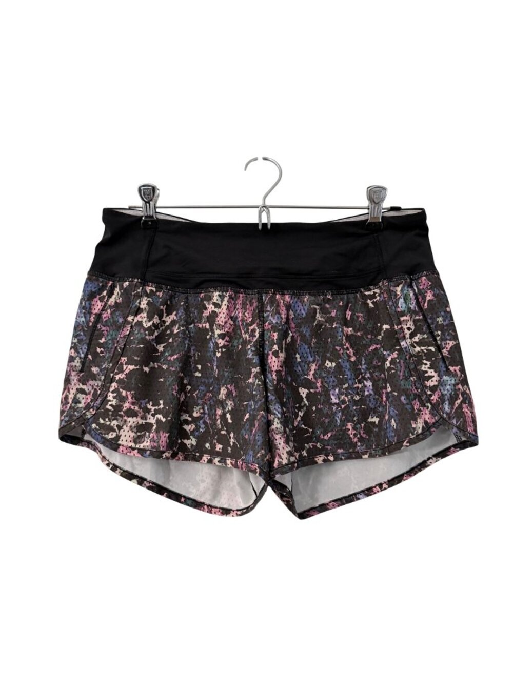 Lululemon Athletic Faux Mesh Print Lined Running Shorts Womens Size 6